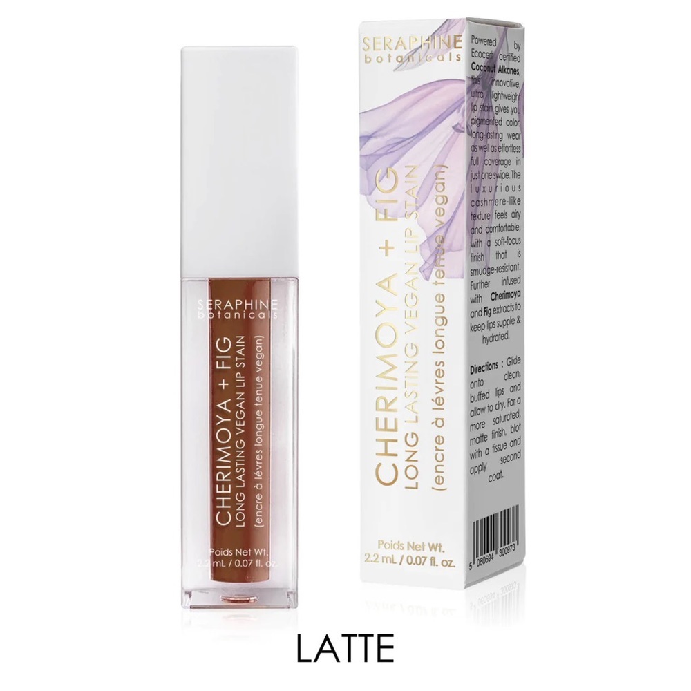 Seraphine Botanicals Cherimoya + Fig Vegan Lip Stain Latte New In Box NWT